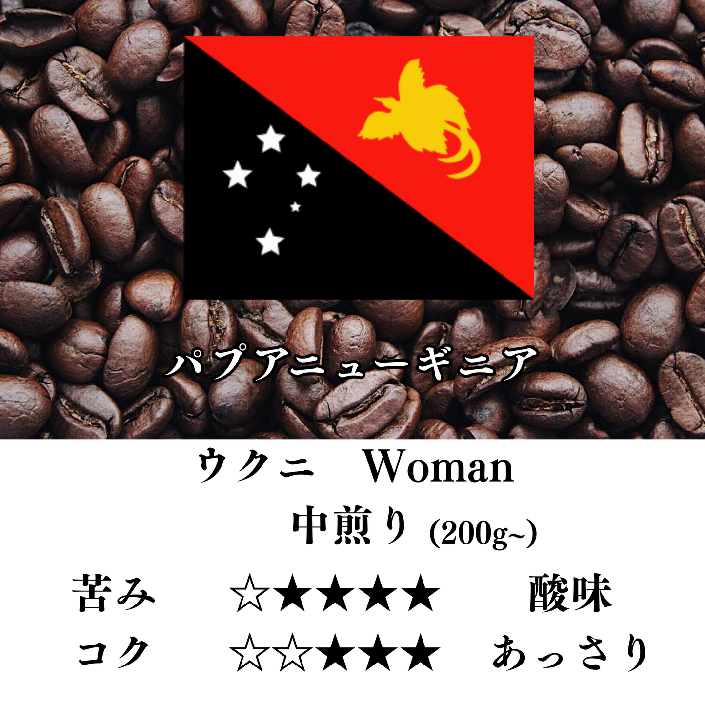 パプアニューギニア　ウクニ女性グループ 中煎り